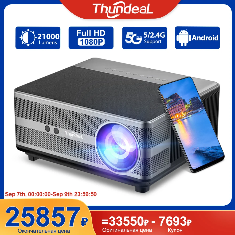 

ThundeaL Full HD 1080P Projector WiFi LED 2K 4K Video Movie Beam TD98 TD98W Android Projector PK DLP Home Theater Cinema Beamer