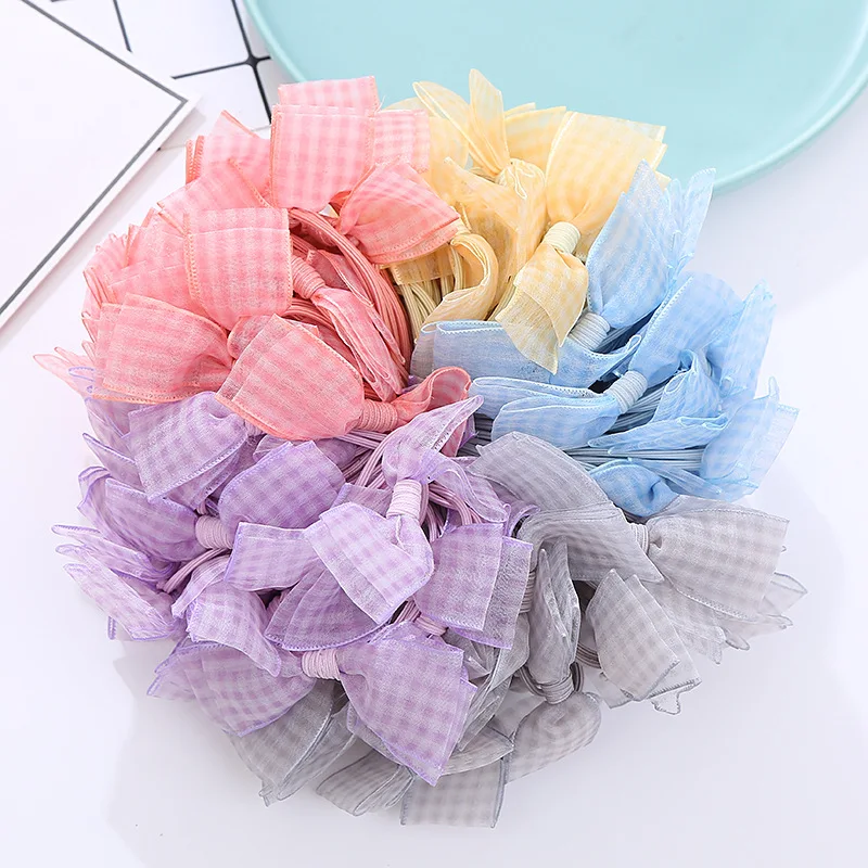 أنيقة فيونكات شعر 10 قطعة الكورية صافي Scrunchie مجموعة الذهب حافة ربطات شعر لطيفة النساء الاستخدام اليومي فتاة إكسسوارات الشعر
