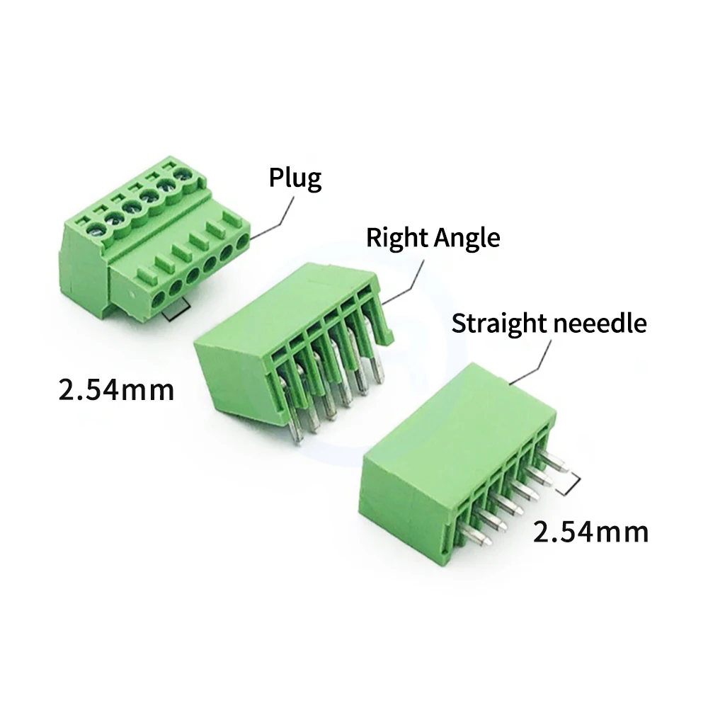 (10 Sets) KF 2EDGK + 2EDGR / 2EDGV 2.54mm Plug-in PCB Terminal Block 15EDGK 2.5 / 2.54 Small Pitch Straight/Right Angle Header