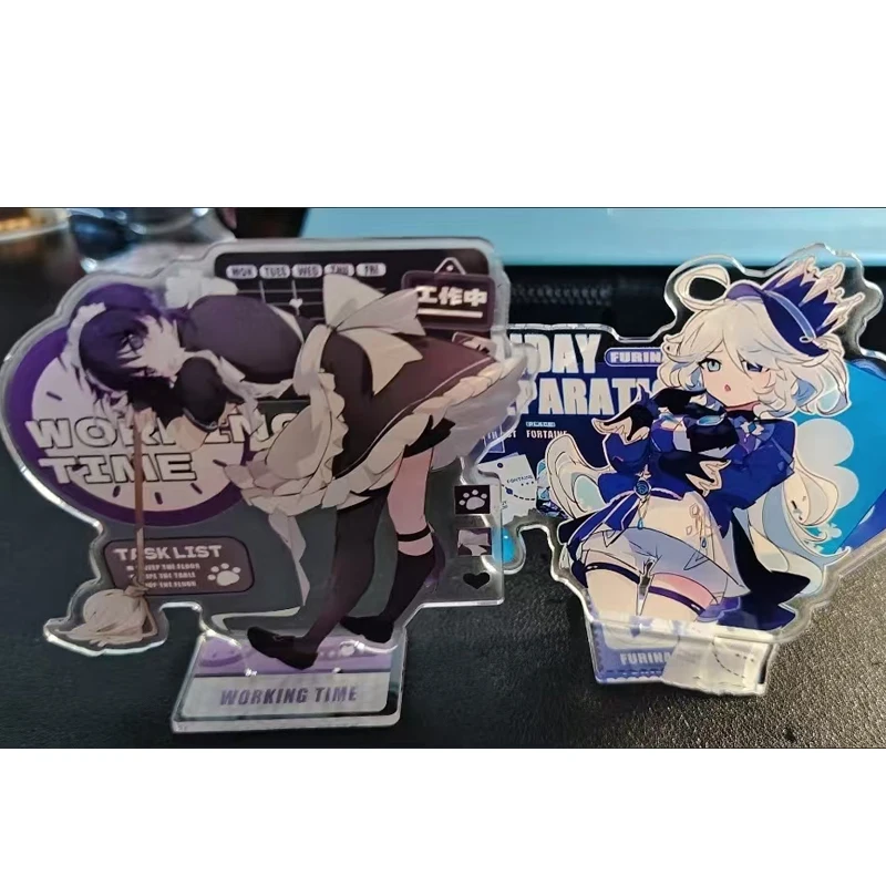 2Pcs/Set Game  Wanderer Balladeer Scaramouche Focalors Furina de Fontaine Acrylic Figure Stand Model Tabletop Toy
