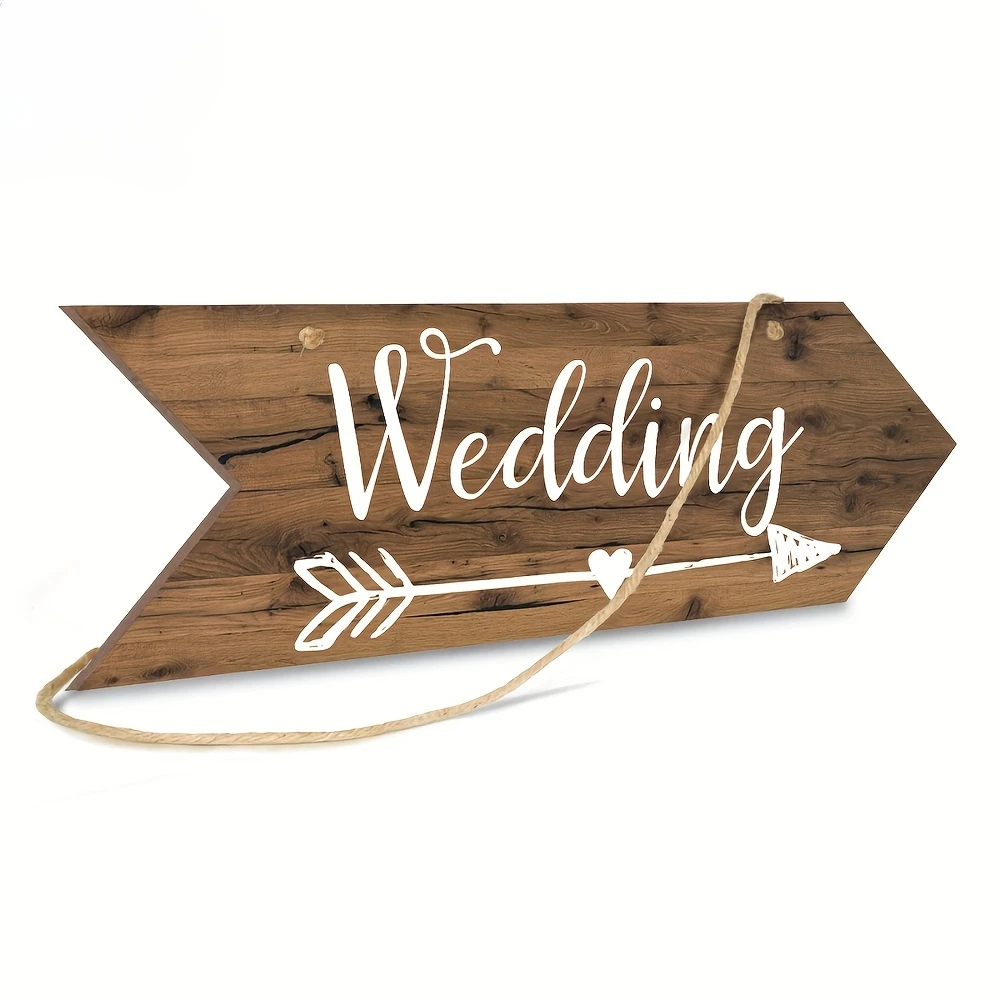 Tiki Bar Aloha Arrow Wooden Guide Plate Wood Plaque Welcome Board for Marry Wedding Scene Sweet Love Hanging Irregular Sign