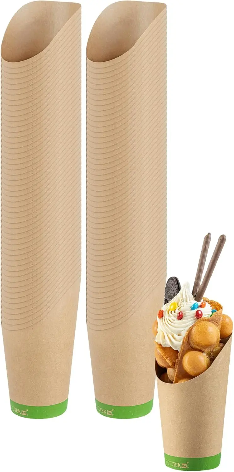 

Kraft Paper Cups 100 Count 16 oz Drinking Cups Disposable Beverage Container PLA Lined Round Brown Sustainable Drinkware