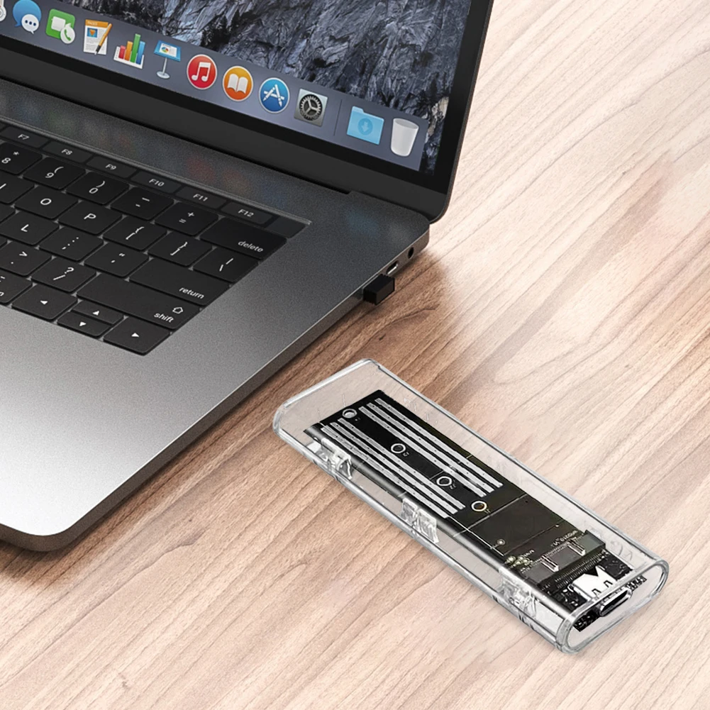 M.2 NGFF SATA Type C USB 3.1 boîtier de disque dur 10Gbps boîtier SSD externe Transparent boîtier de disque dur pour 2230 2242 2260 2280