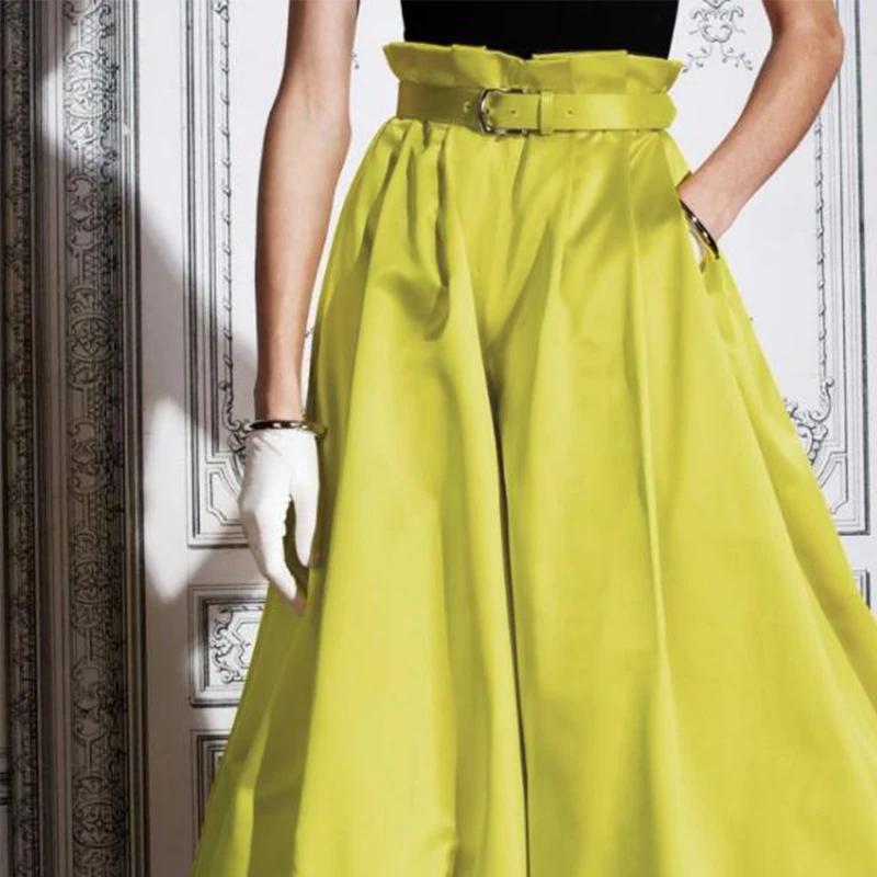 Pantaloni larghi da donna chic a bolle 2025 estate autunno nuovo design originale pieghettato pantaloni casual da donna alla caviglia a vita alta senza cintura