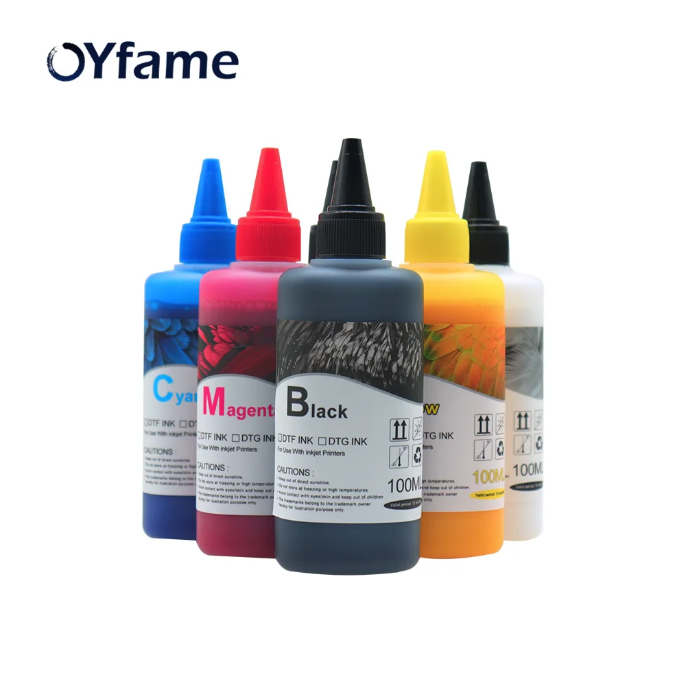 

Наборы чернил OYfame 100 мл, наборы чернил DTF для принтера DTF напрямую в пленку, решения для очистки чернил dtf для R1390 L1800, чернила DTF для принтера