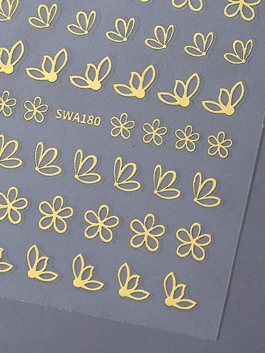 

2 шт. 3D-наклейки для ногтей в виде полых металлических цветов: золотые, серебряные, с цветочными мотивами, маргаритками, цветами вишни, для самостоятельного декора ногтей