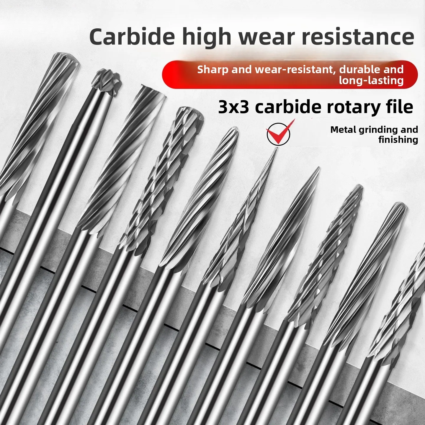 3mm Tungsten Steel / Carbide Rotary File / Milling Head Electric / Metal Grinding Head / Woodworking Engraving Drill Bit