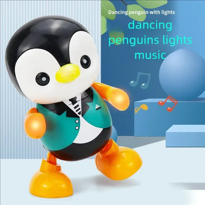 Dansend pinguïnspeelgoed met LED en verlichting Muziek Interactieve schommel Lopende robot Vroeg leren Zintuiglijk Educatief Slim