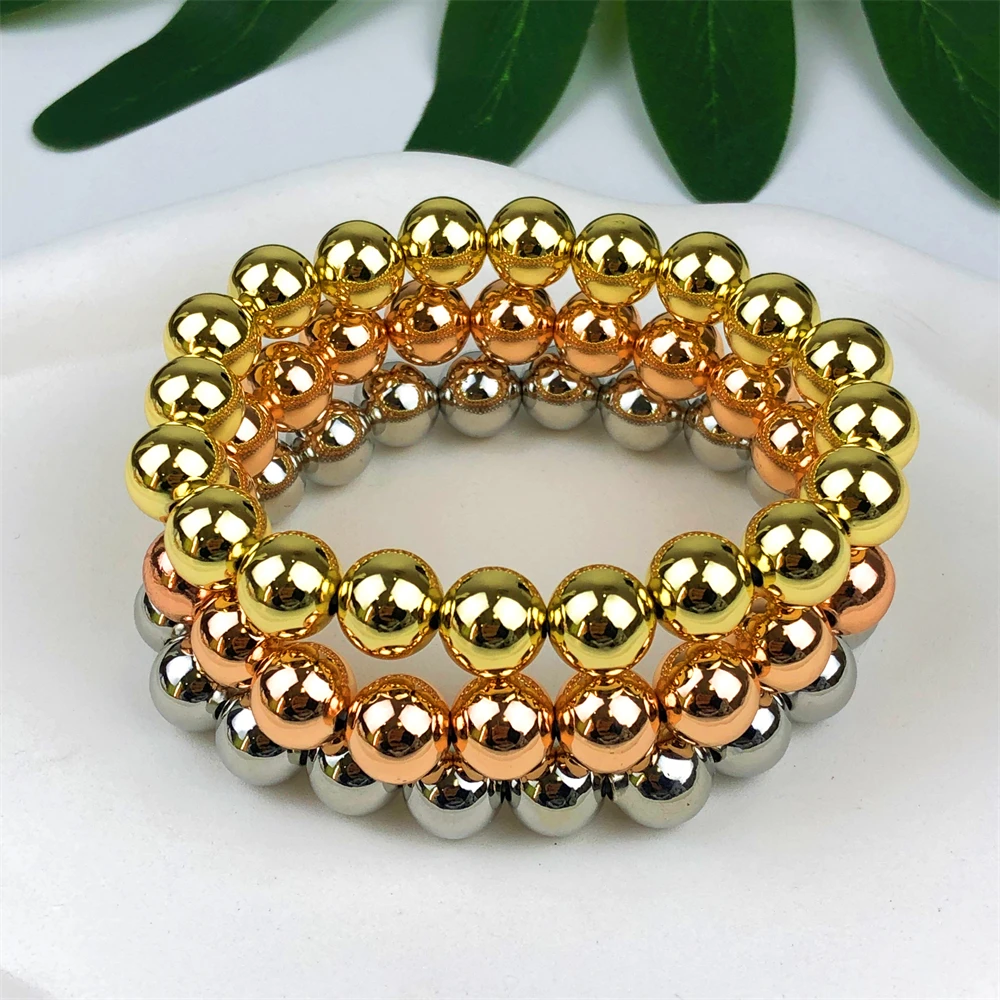 ESALE Cute Three In One Bead Chain Shape Ring Stainless Steel High Quality Jewelry Gift Ring For Women And Girls Drop Shipping