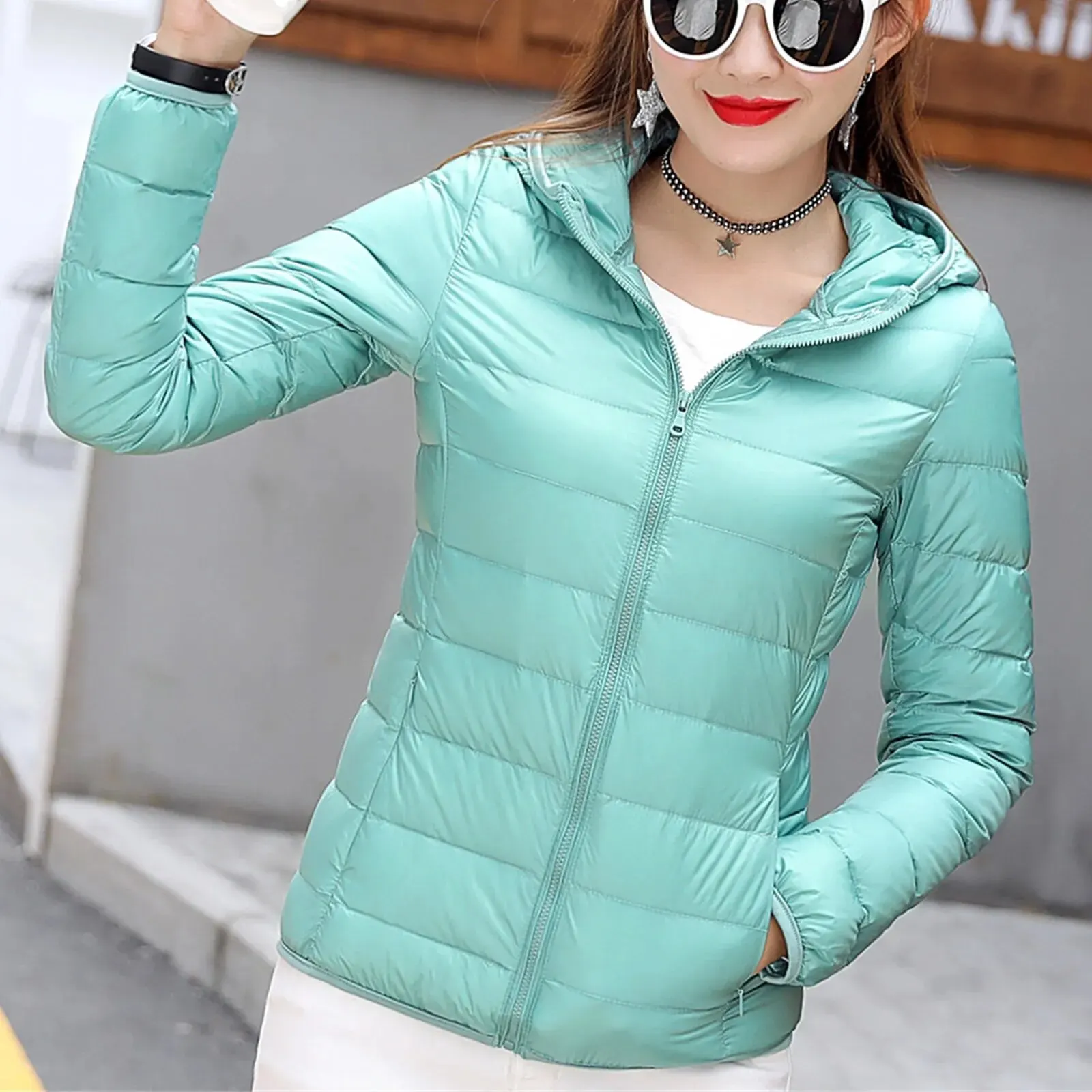 Women\'s Puffer Coat Winter Hooded 2023 Fashion Glossy Waterproof Loose Thicken Warm Down Cotton Jacket Outwear S-3XL