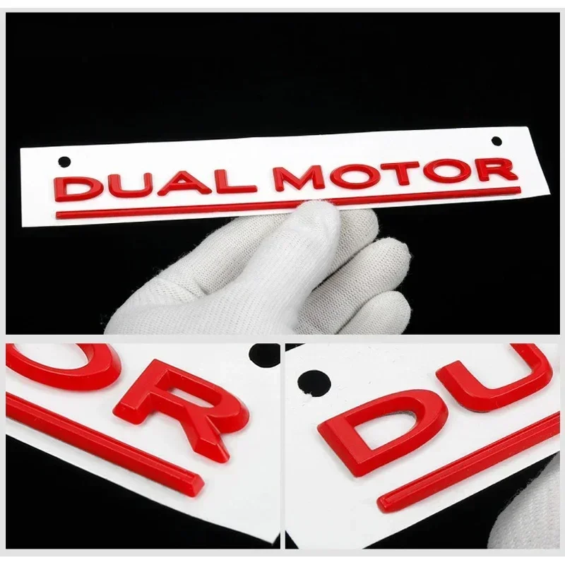 Emblema a doppio motore per accessori modello 3 Y S X lettere evidenziate Logo Performance Badge Trunk Sticker Chrome 3D Decal