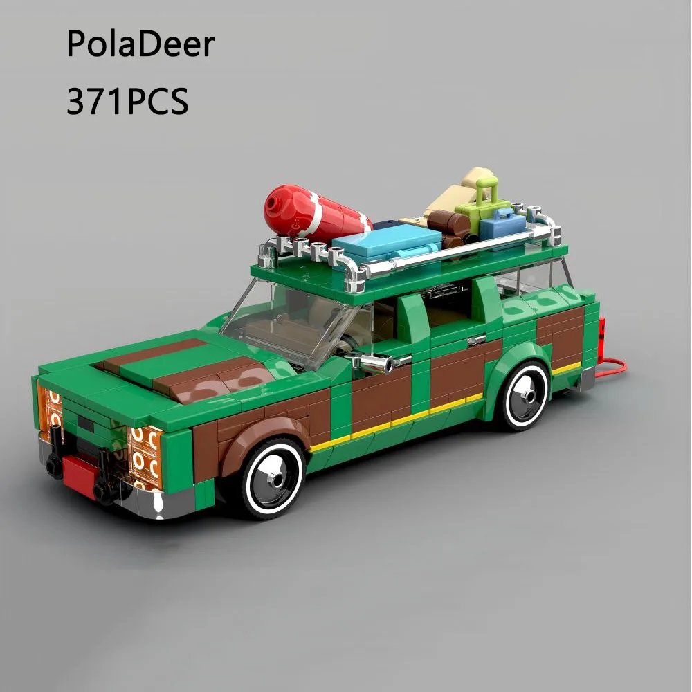 폴라디어 371PCS 가족 휴가 여행 트럭 소형 입자 조립 블록 소년 퍼즐 모델 장난감 생일 휴일 선물