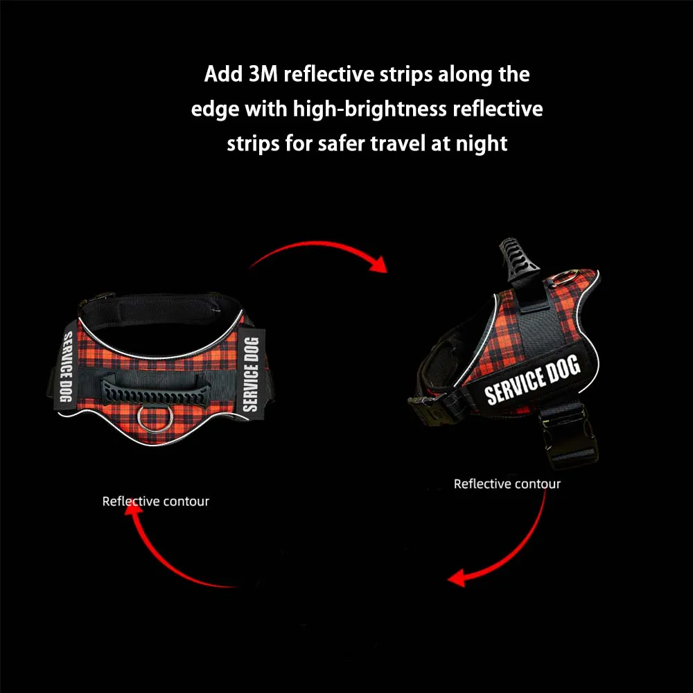 Reflective Dog Harness Vest Patch ID Customized NO PULL Breathable Adjustable Pet Harness For Dog Outdoor Walking Dog Supplies