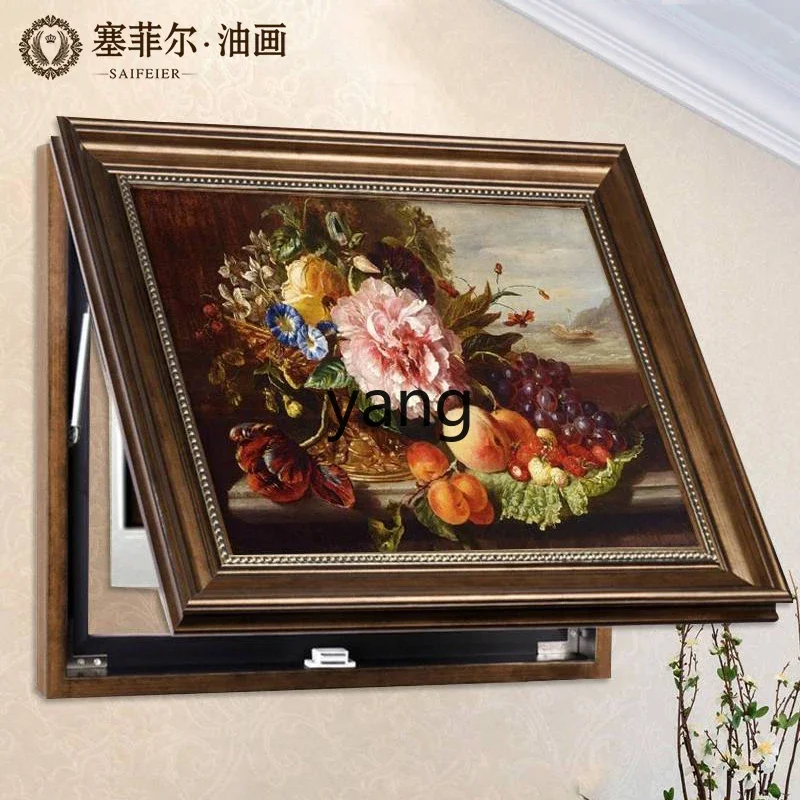 LTT .European hand-painted oil painting distribution box meter box track slide rail push-pull mural
