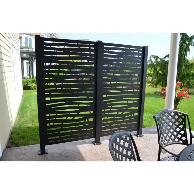 metal aluminum outdoor wooden privacy fence screen partition wall panel room dividers for home living room seat