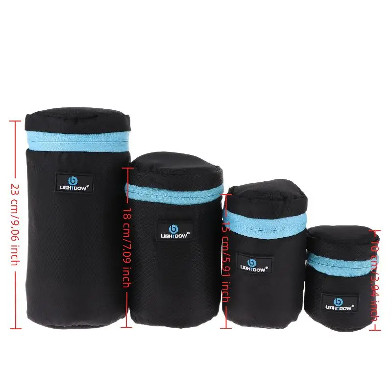 1 قطعة 4 أحجام عدسة الكاميرا حقيبة الحقيبة مقاوم للماء عدسة كيس التخزين لملحقات التصوير الفوتوغرافي