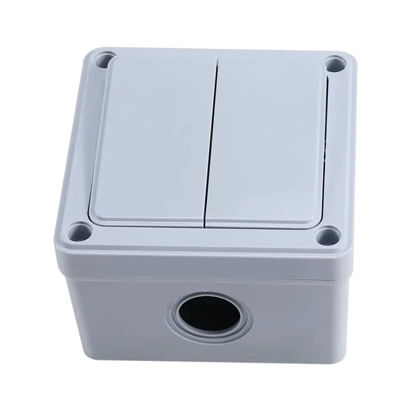 ABCA-مفتاح بـزر دفع مقاوم للطقس IP66 16A لمفتاح الجدار الخارجي-2 عصابة كهربائية للحديقة/الفناء/الخارجي #6