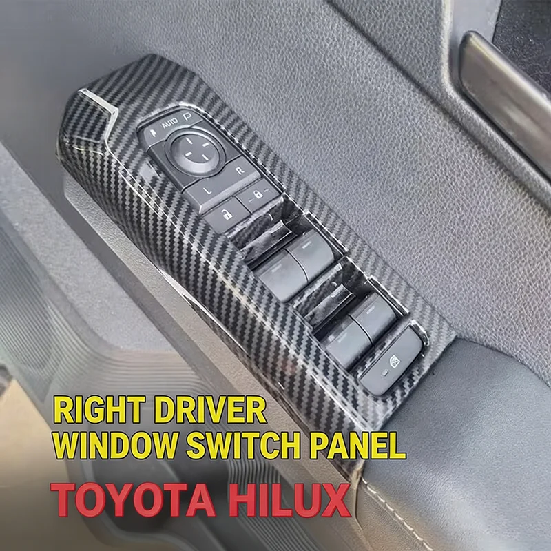 Window Switch Panel Trim For Toyota Hilux Travo 2026- Right Hand Drive Anti-Scratch Door Window Control Frame Interior Protector