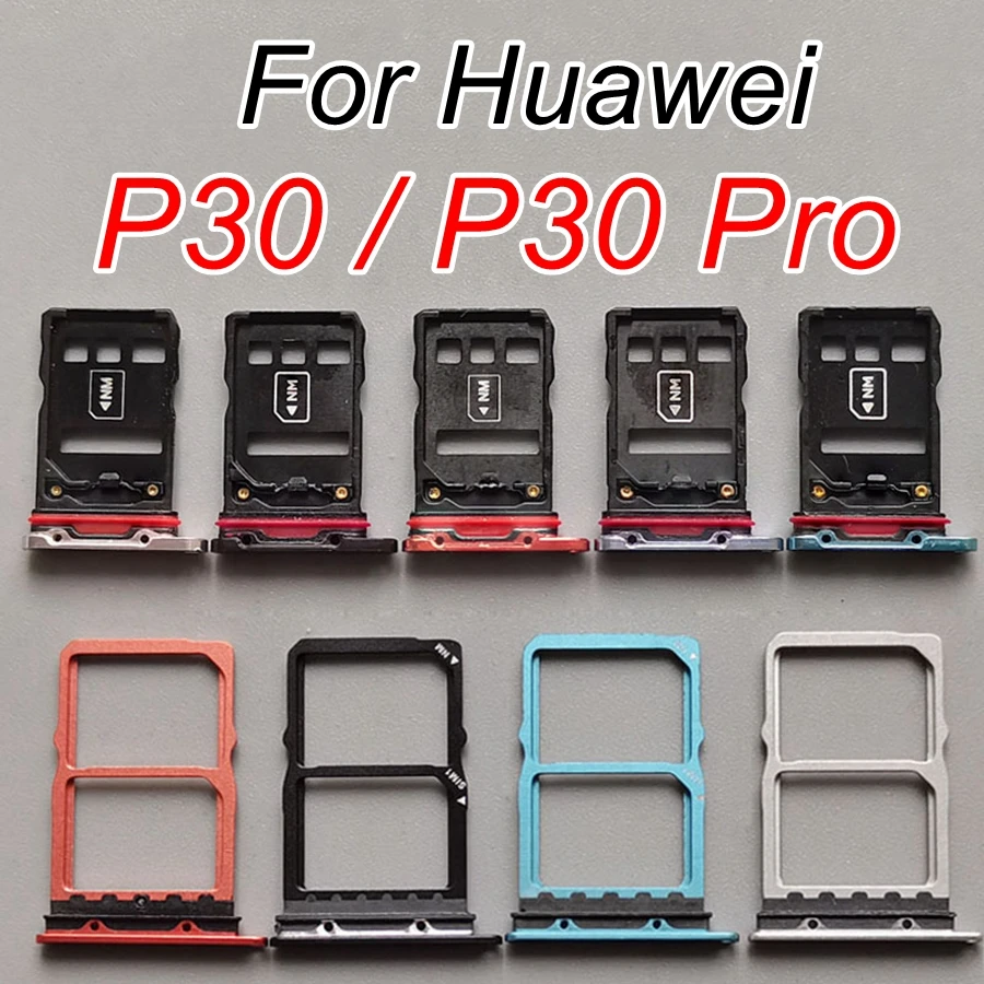 SIM Card Trays For Huawei P30 Pro SIM Slot Socket Micro SD Holder Adapter Replacement For Huawei P30 ELE-L29 ELE-L09 ELE-L04 VOG