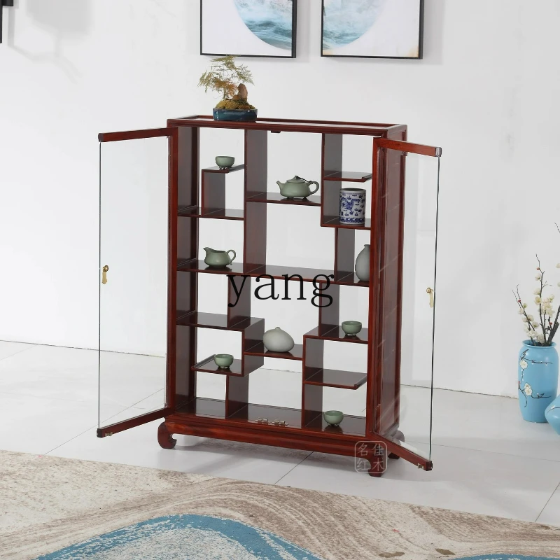 

LTT mahogany furniture Bogu frame Duobao Pavilion Chinese entrance cabinet with glass display cabinet
