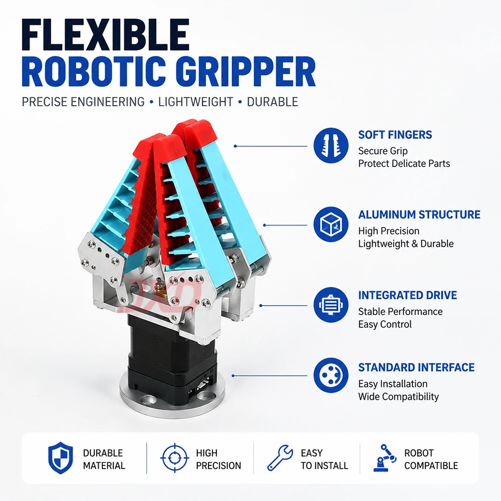 Soft Flexible Robot Gripper Bionic Finger Biomimetic Robotic Hand Pneumatic Electric Adaptive Clamp End Effector Hardware