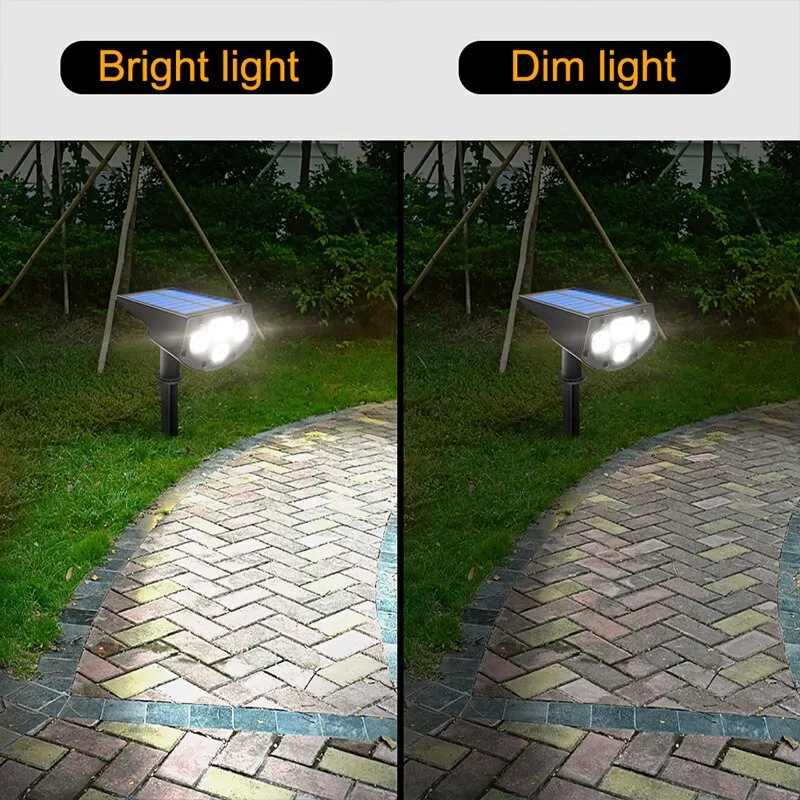 2in1 Solar Spotlights Outdoor Solar Landschap Lichten Waterdicht Verstelbare Grond Of Wandlamp voor Patio Pathway Garden Oprit