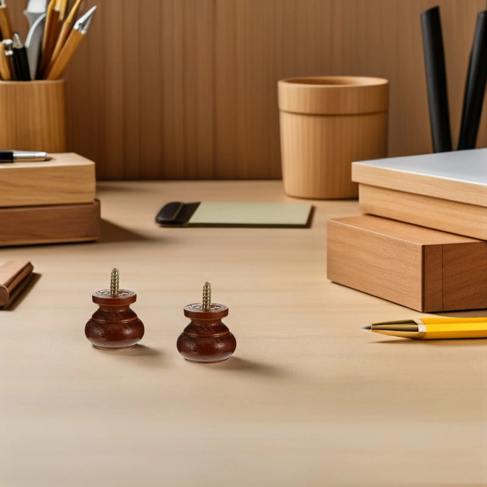 

10Pcs Solid Wood Round Cabinet Knobs Self-Tapping Easy Install Drawer Pulls for Dressers Wardrobes Kitchen Cabinets Moisture