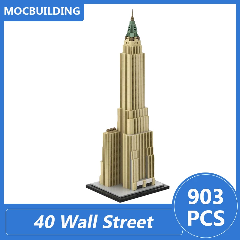 40 Wall Street escala 1:800 rascacielos banco de Manhattan confianza bloques de construcción Moc Diy montar ladrillos arquitectura juguetes 903 Uds