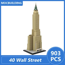 40 Wall Street 1:800 Scale Skyscraper Bank of Manhattan Trust Building Moc Blocks Diy Assemble Bricks Architecture Toys 903PCS