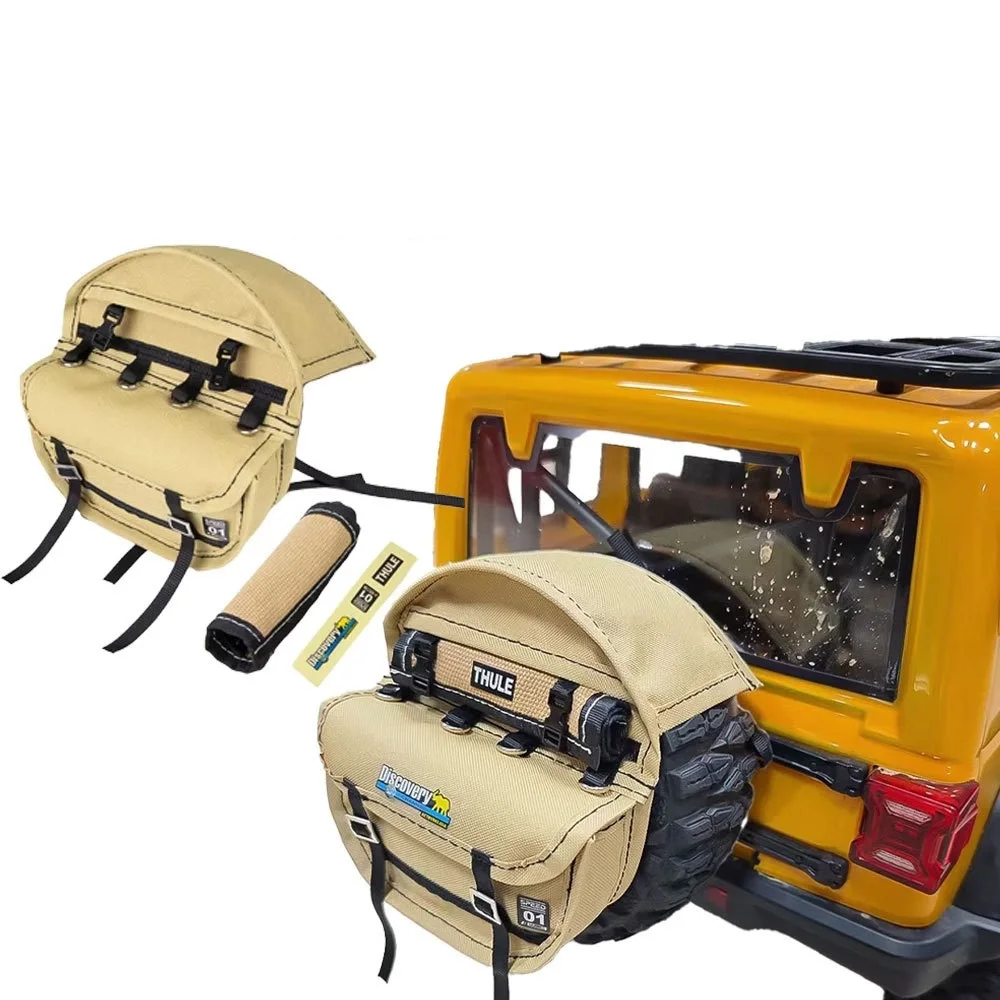 Simulazione Coperture per pneumatici di scorta Custodia per pneumatici per ruote Borse portaoggetti Decorazione per 1/8 1/10 RC Crawler Car Axial SCX10 Traxxas TRX4 D90