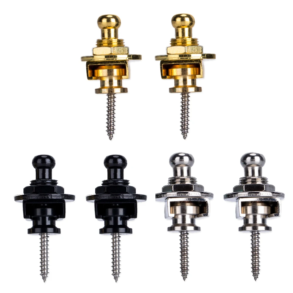 

2pcs Guitar Strap Lock Electroplated Alloy Electric Guitars Strap End Nails Non-slip Replacement Musical Instrument Accessories