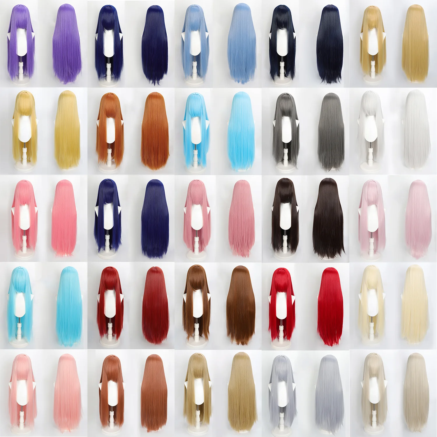 

90cm Long Straight Hair Wig With Bangs Synthetic Heat-Resistant Long Straight Wig With Bangs, Suitable For Women Cosplay Wigs