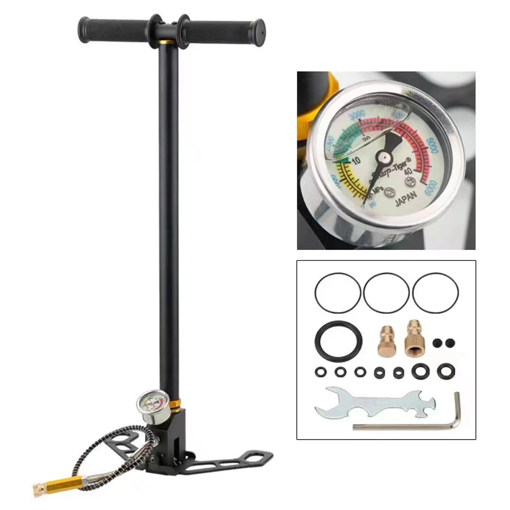 

High Pressure Pump Folding Water Cooled Manual Pump PCP Air Compressor 40MPA with Oil-Water Separator