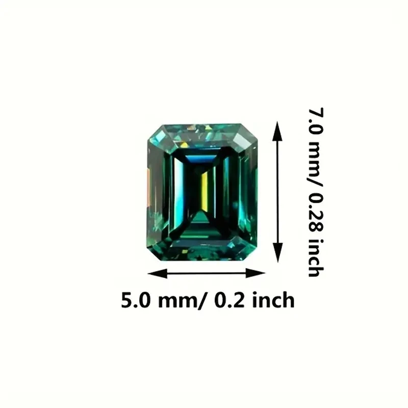 สร้อยคอต่างหูเพชรโมอิสสีเขียวมรกตขนาด5x7มม. 1กะรัต