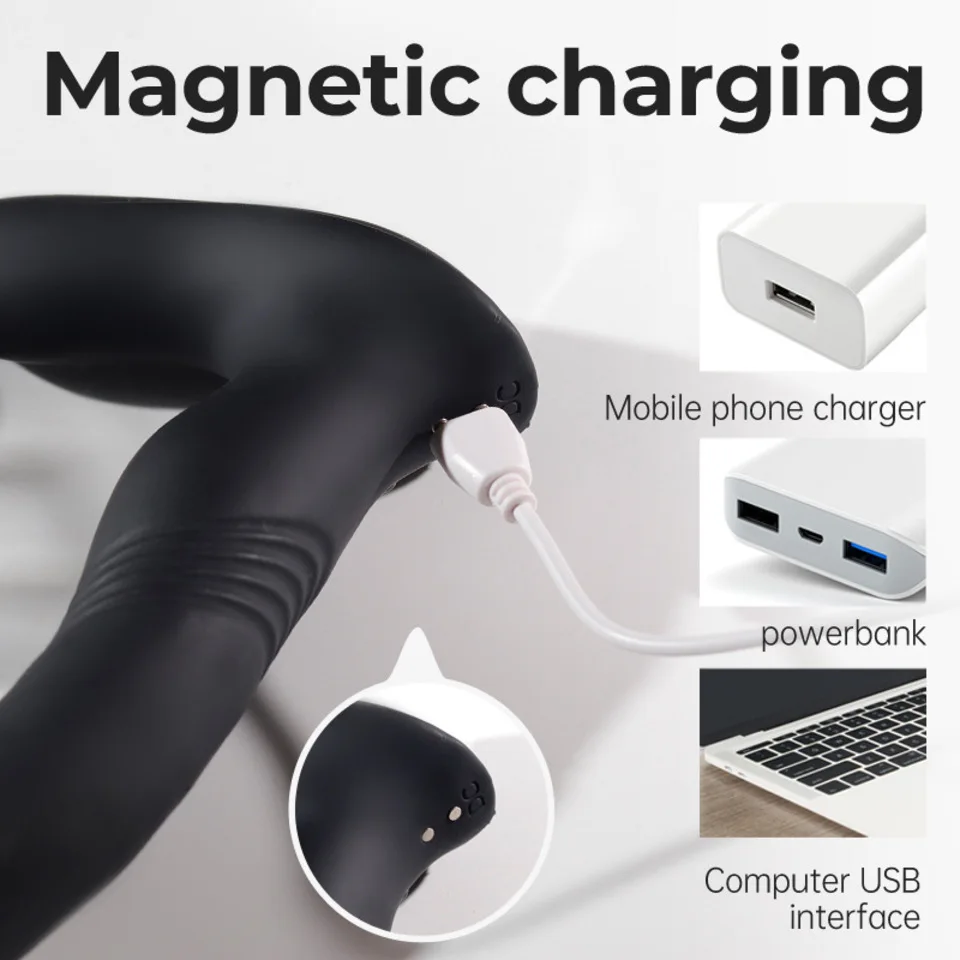 Wireless Remote Control Retractable Male Prostate Massager Masturbator Adult Sex Toys Anal Plug Vibrator Silicone Men view 5