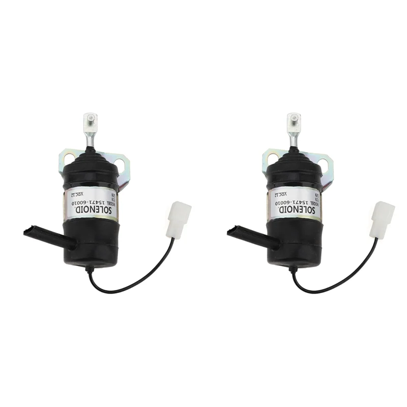 2X 15471-60010 12V Bahan Bakar Mematikan Solenoid 052600-1000 15471-60013 untuk Kubota Bagian Traktor Generator Berhenti Solenoid-A99D