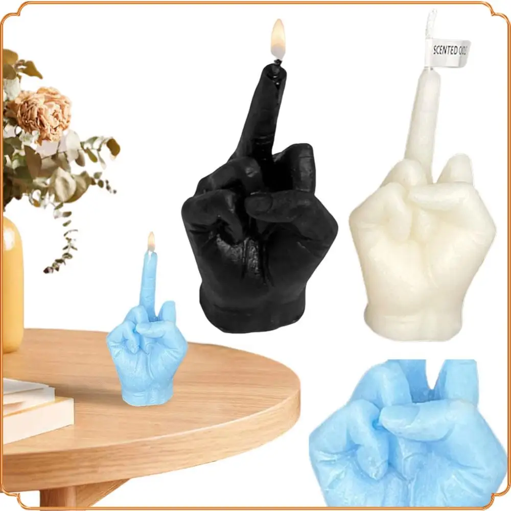 Middle Finger Scented Candle Funny Fragrance Candle Soy Wax Long Lasting Candle Aromatherapy Hand Gesture Candles for Home