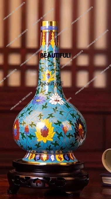 ss8350 Diameter bottle Cloisonne vase Copper ornament Enamel Lucky Holiday Gifts Business Gifts