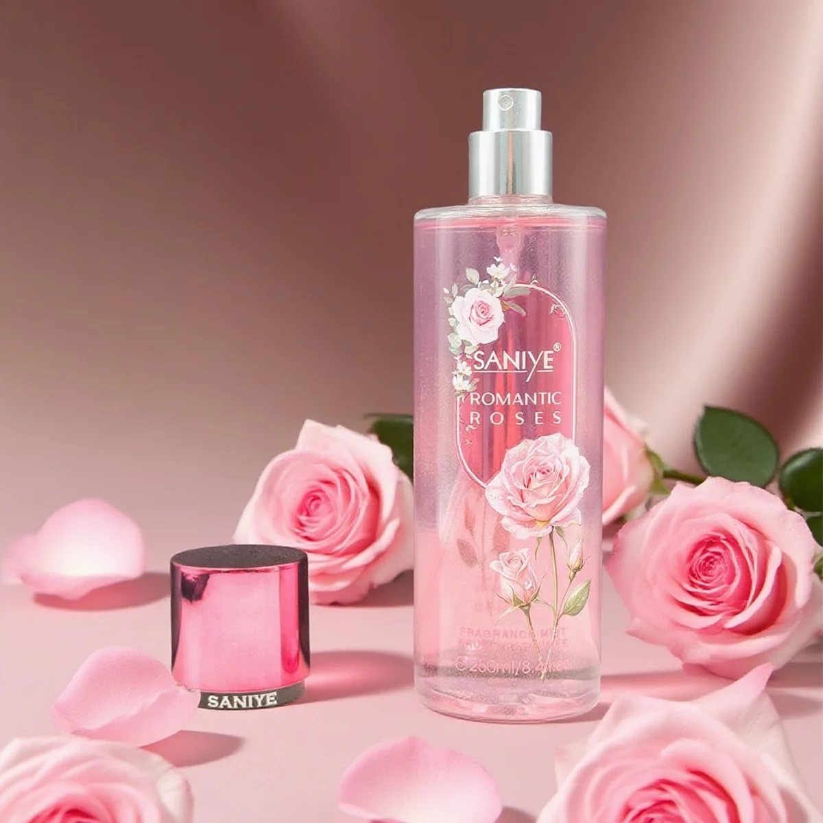 SANIYE Perfume en spray para mujer, fragancia corporal, rosa, flor de cerezo, orquídea, Aerosol fino，Fragancia duradera，Sin colorantes，Boquilla hermetica，250 ml, regalo para niña