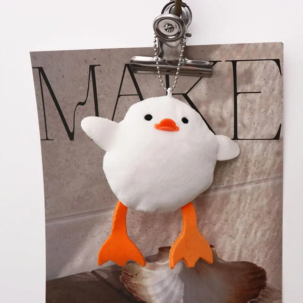 PP Cotton Motivating Duck Plush Toy Fluffy Simulation White Duck Pendant Cartoon Stuffed Plush Doll Pendant Backpack Decor