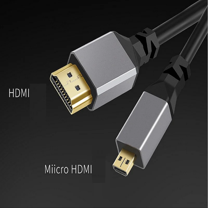 Cabo micro hdmi 4k, 0.5-2.4m, 4k, 60hz, micro hdmi, compatível com hdmi, extensão enrolada, cabo espiral flexível para pc, monitor, tv