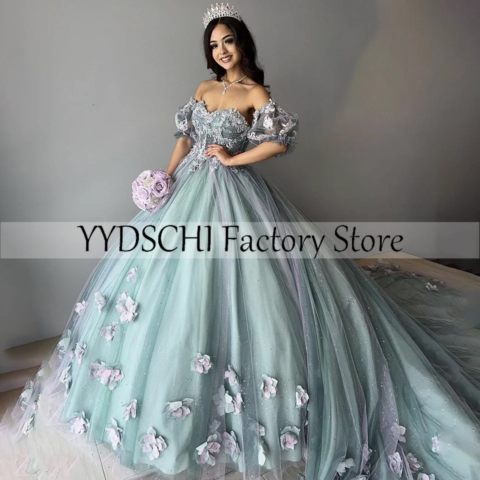 

Милое платье Quinceanera, элегантное вечернее платье с открытыми плечами для выпускного вечера для женщин, Мексиканский корсет с оборками, милый 16 Золотой