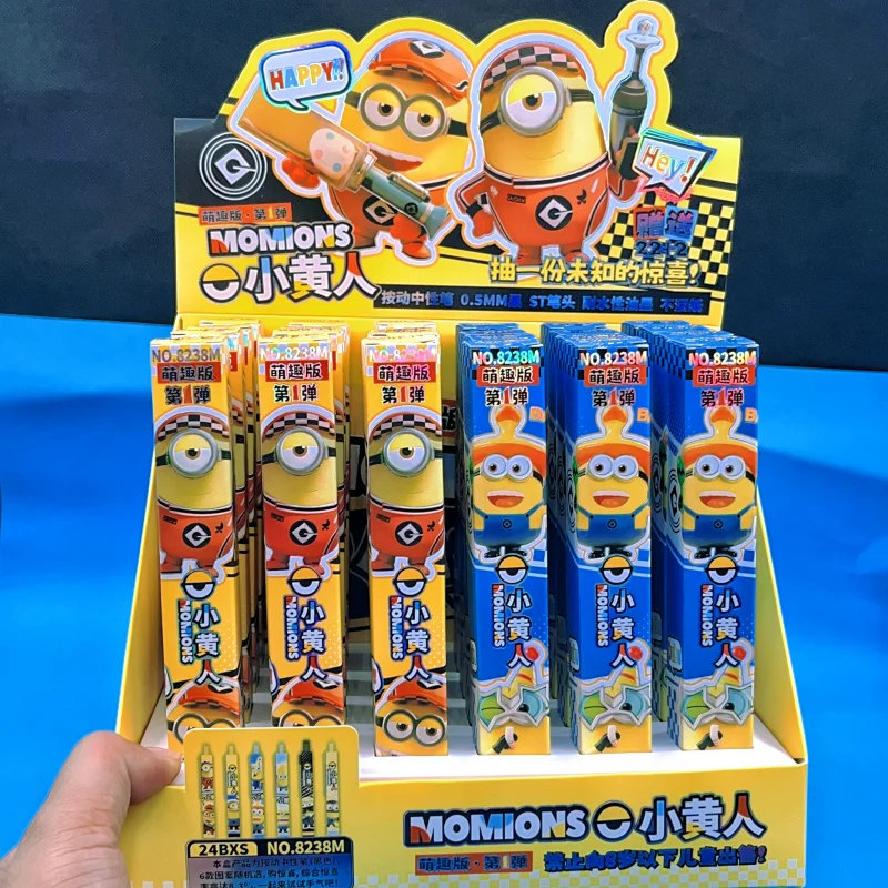 Verachtelijke Me Minions Cartoon Blinde Doos Pen Creatieve Kawaii Pers Gel Pen Sneldrogende Handtekening Verrassende Geschenkdoos Groothandel