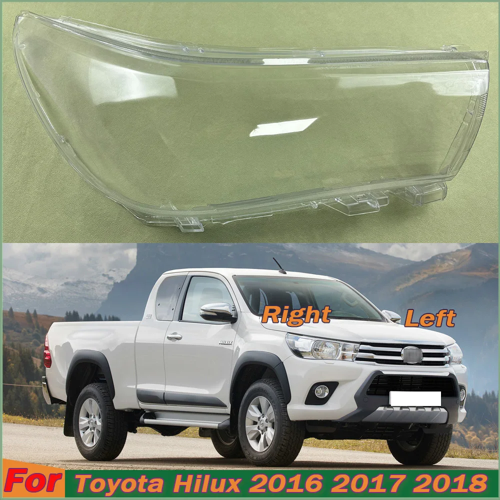 

For Toyota Hilux 2016 2017 2018 LOW Car Accessories Headlight Lens Cover Transparent Lampshade Headlamp Shell Plexiglass