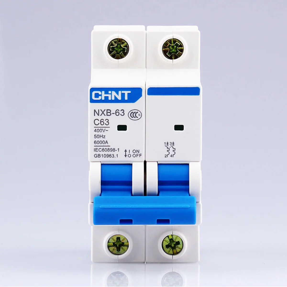 CHNT CHINT NXB-63 2P AC MCB C Curve 400V 10A 16A 20A 25A 32A 40A 63A Mini Circuit Breaker DZ47 Din Rail