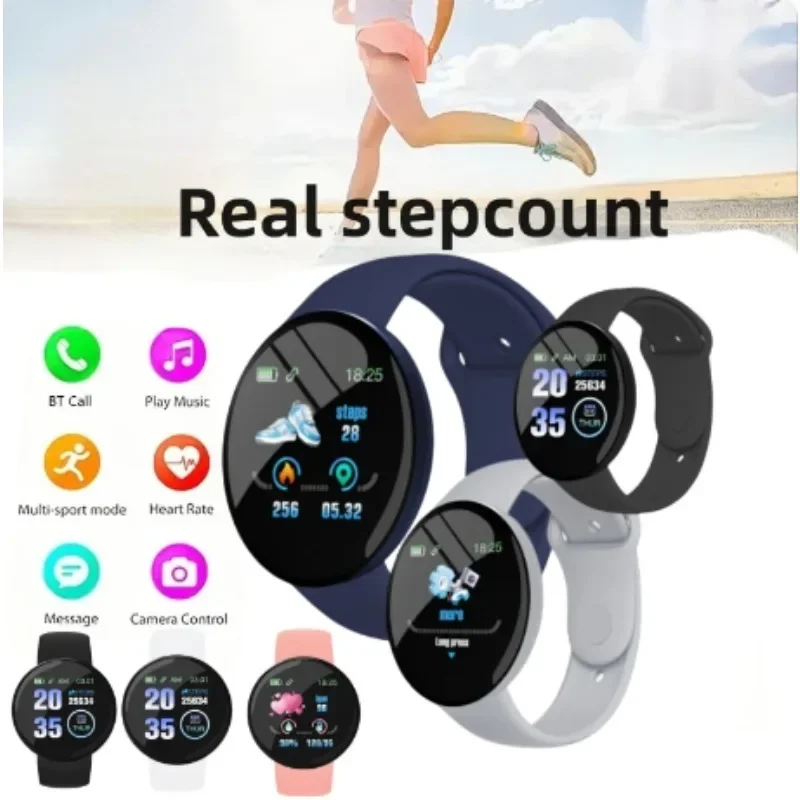 Round Digital Smart Sport Watch for Men and Women, LED, Electronic, Bluetooth, Wrist Watch for Kids, Hours, Dropshipping