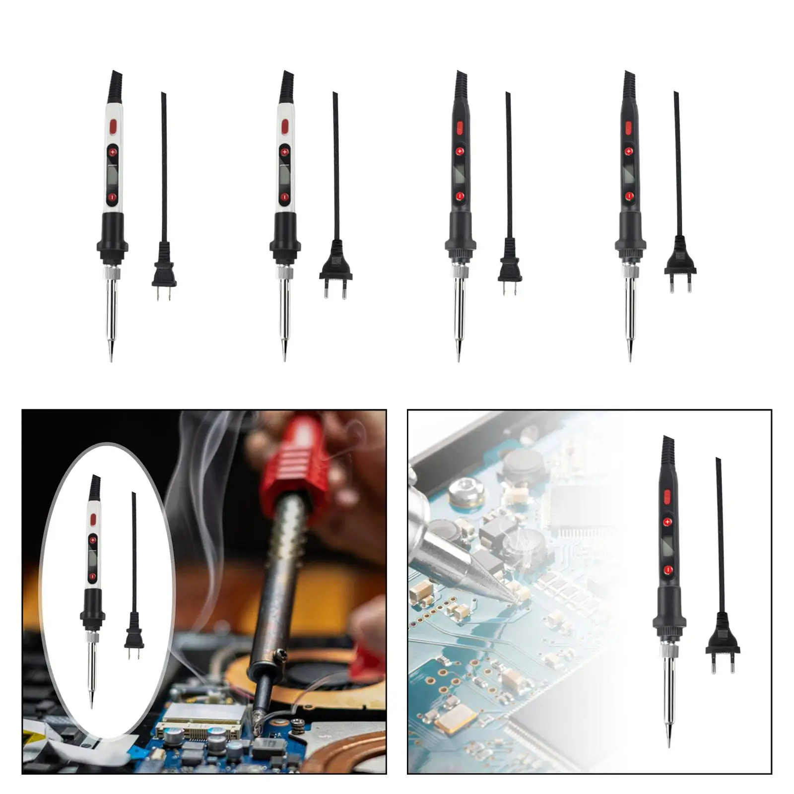 Soldering Iron Adjustable Temperature Welding Tool, Portable US Adapter 60W LCD