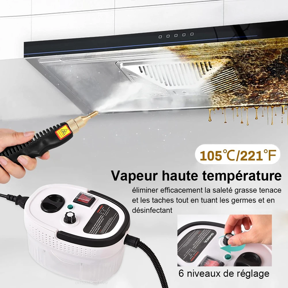 High Temperature Steam Cleaner 2500W Household Appliance Kitchen Hood Car Cleaning Machine Acidproof Sterilization 110V 220V