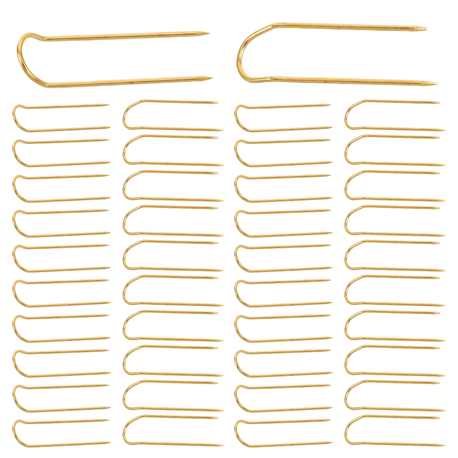 

100pcs U-Shaped Sewing Pins Golden Double Pointed Fabric Fasteners Craft Diy Home Decor Quilting Upholstery Projects Durable