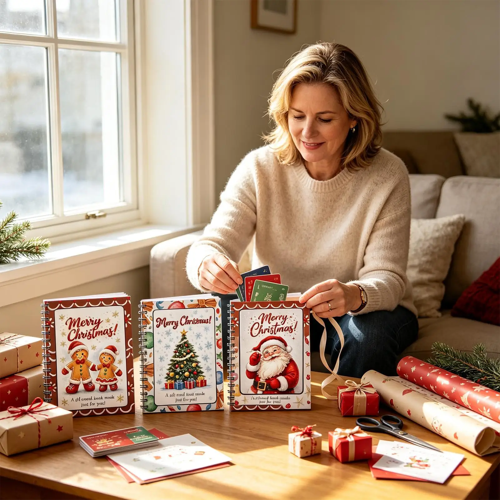 Christmas Card Book Spiral Bound Holiday Adults Memory Organizer Merry Christmas Card Books For Birthday Party Family Couples